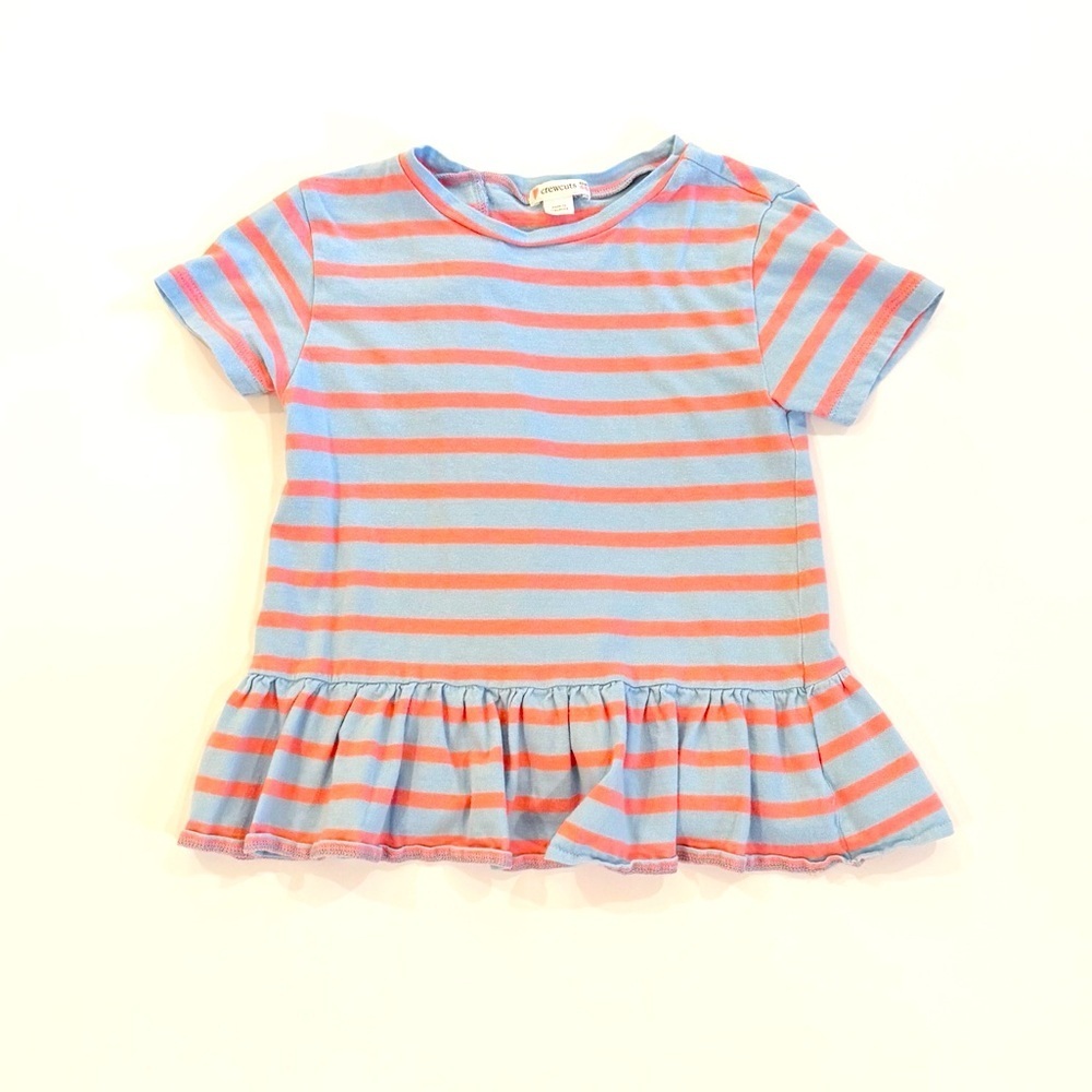 Crewcuts 4-5T Striped Ruffle Top